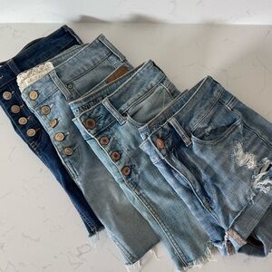 BUNDLE 3 DENIM SKIRTS & 1 SHORT